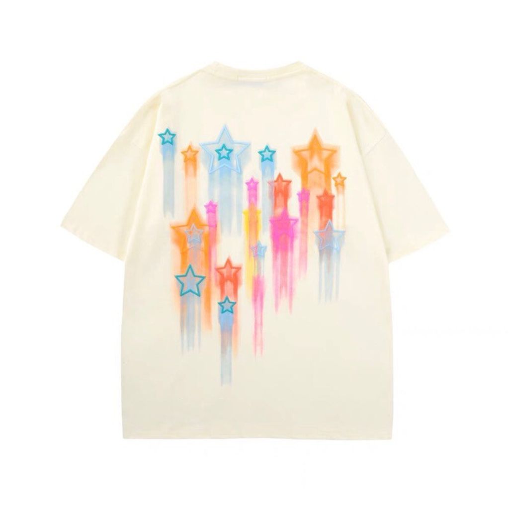 LINE_ALBUM_【RYO】美式 彩色 星星 印花 百搭 休閒 五分袖 短袖_230601_0