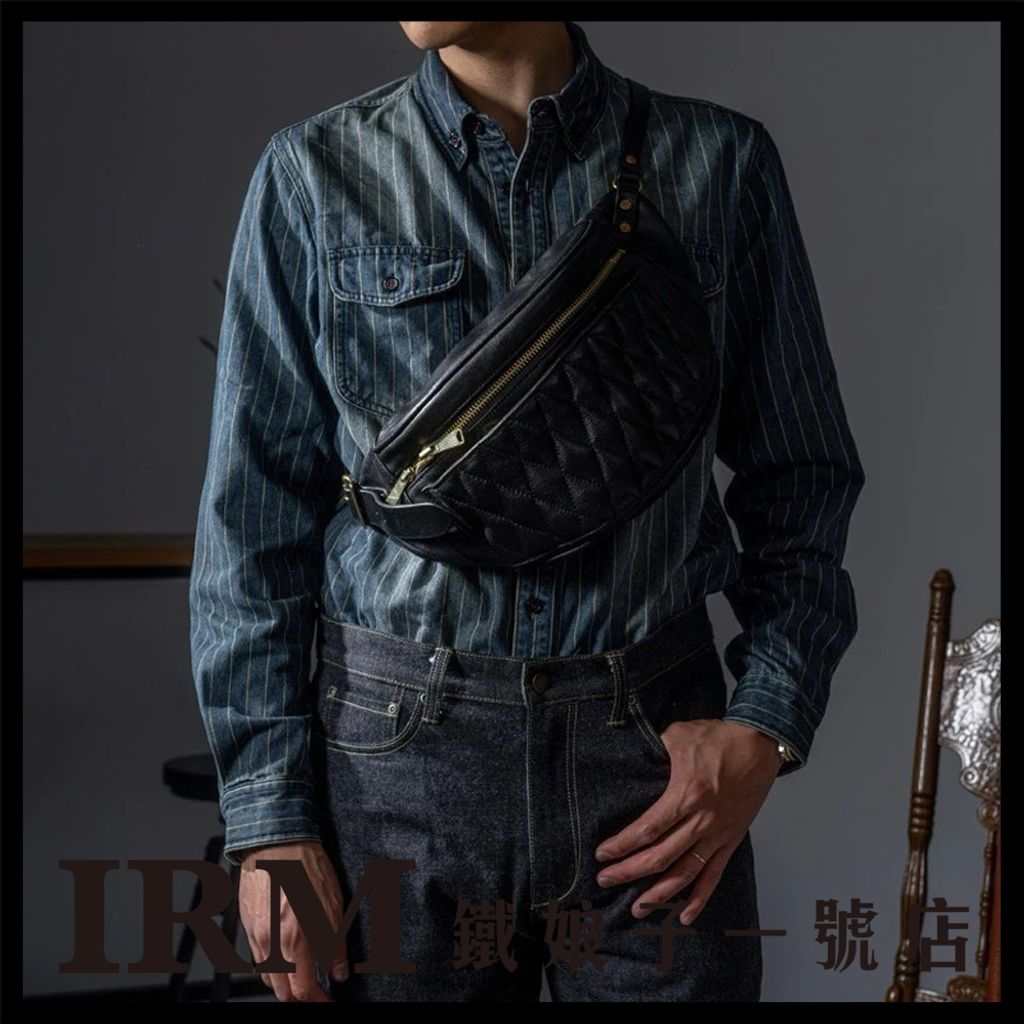 菱格植鞣真皮牛皮腰包_04