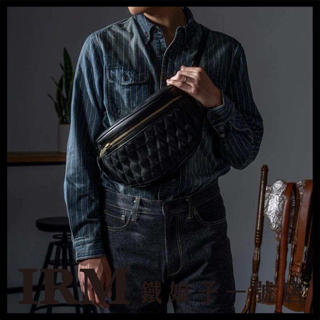 菱格植鞣真皮牛皮腰包_06