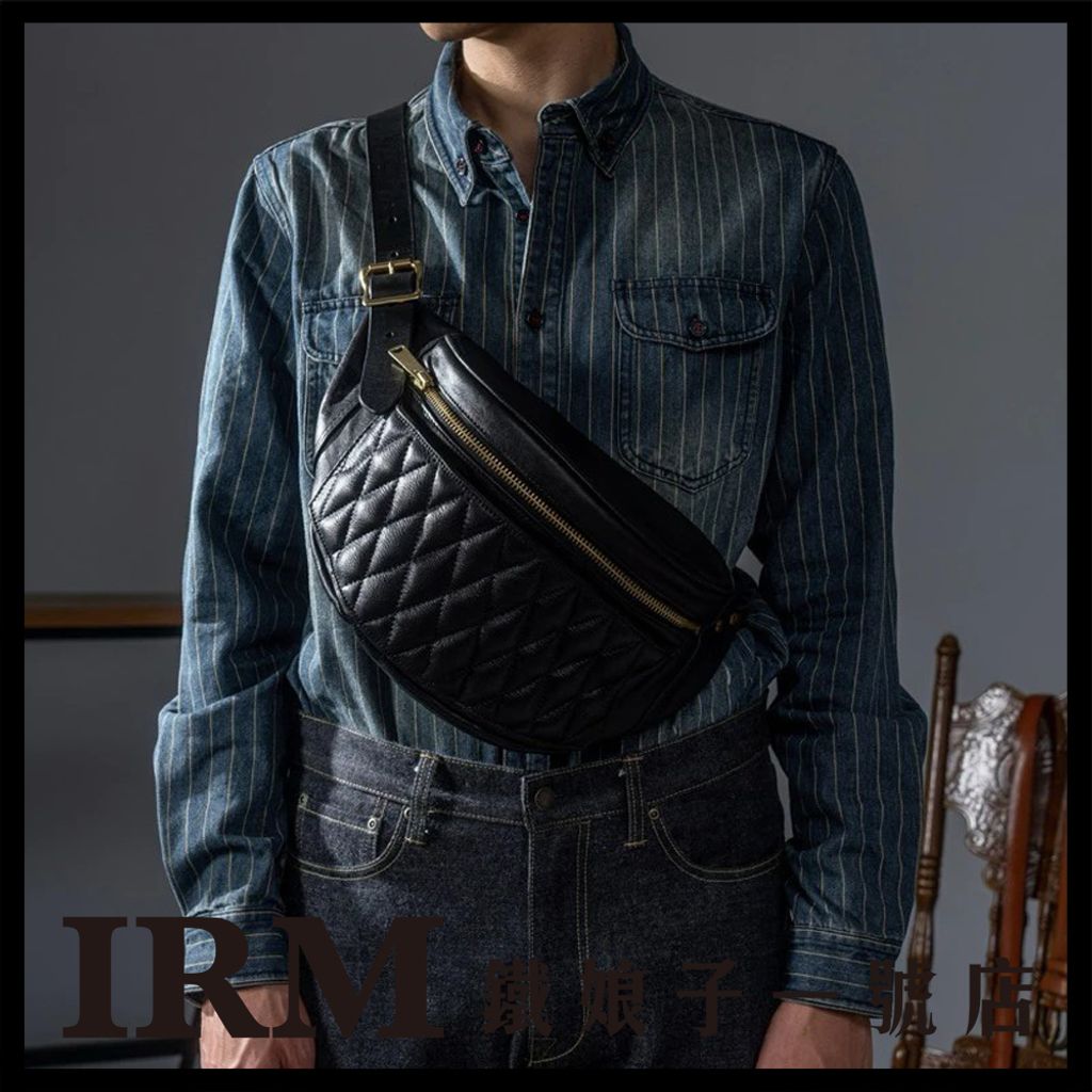 菱格植鞣真皮牛皮腰包_07