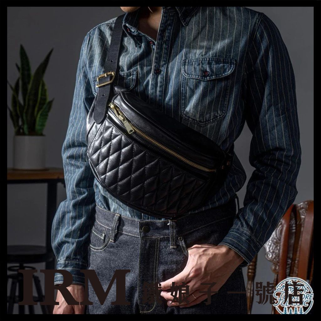 菱格植鞣真皮牛皮腰包_02