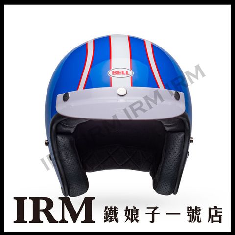 bell-custom-500-culture-motorcycle-helmet-six-day-mcqueen-gloss-blue-white-front