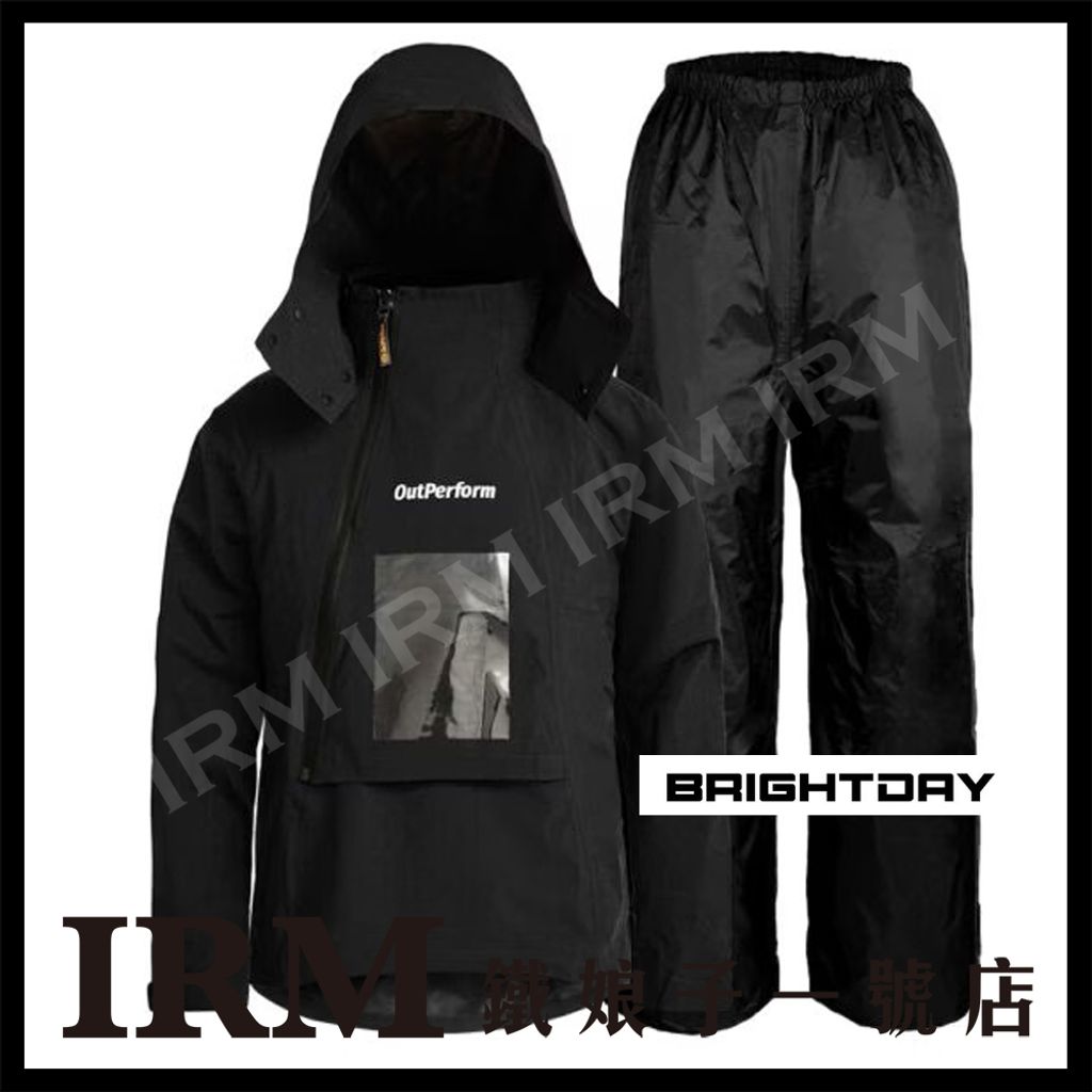 背包款輕量半斜開雙拉鍊連身雨衣_04