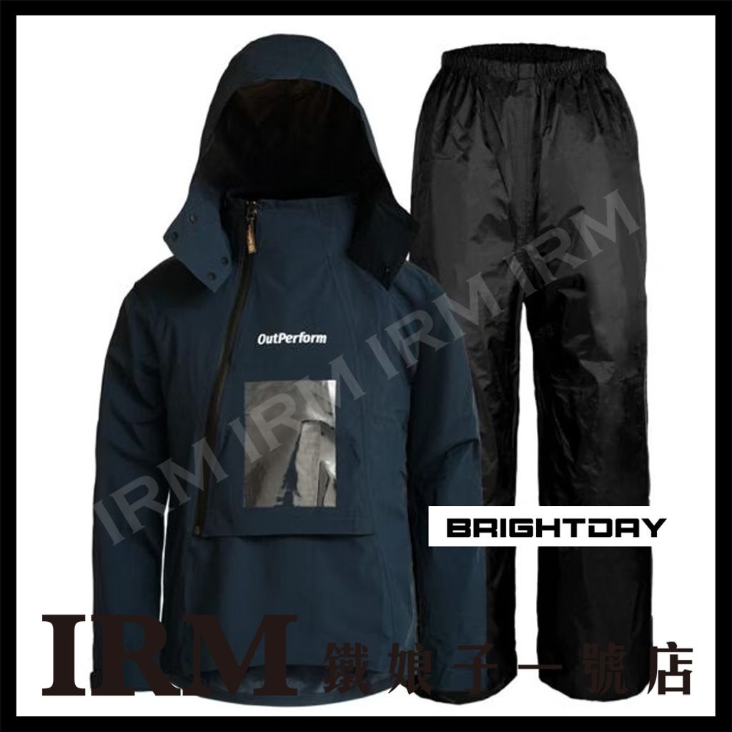 背包款輕量半斜開雙拉鍊連身雨衣_05