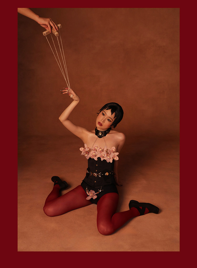 A920089-090-提線木偶真皮項圈牽拉乳夾+真皮腰帶分穴器_08