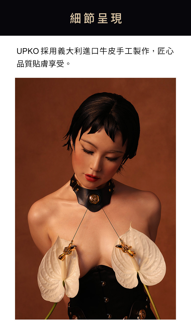 A920089-090-提線木偶真皮項圈牽拉乳夾+真皮腰帶分穴器_22