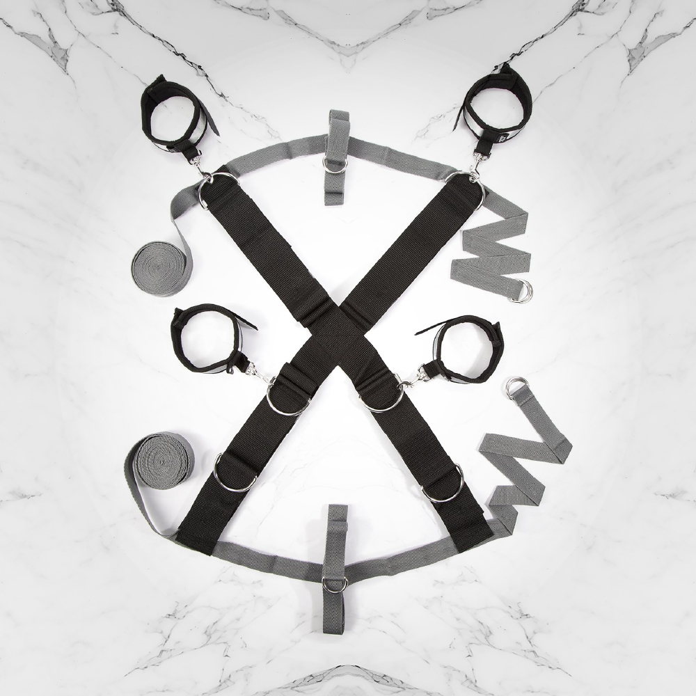 黑銀 床上束縛豪華套組-AD-10