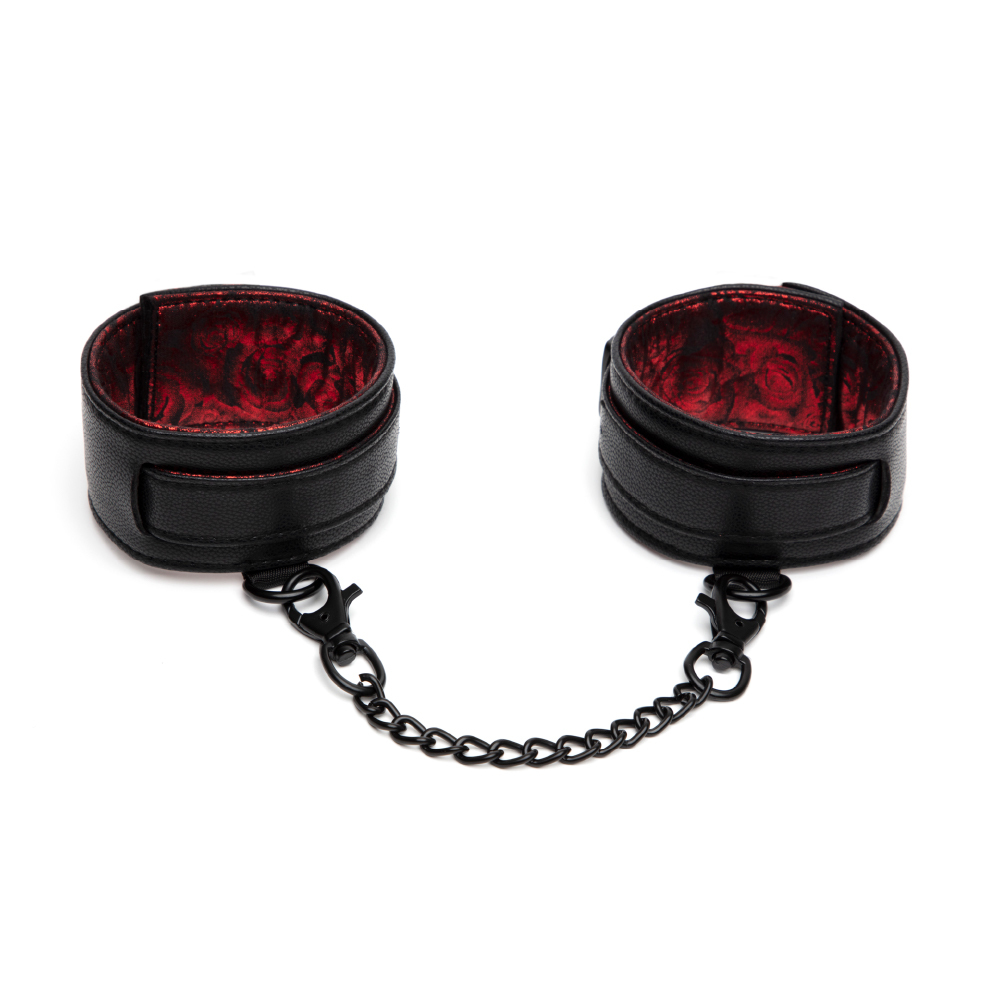 黑紅玫瑰腳踝束縛帶-AD-3