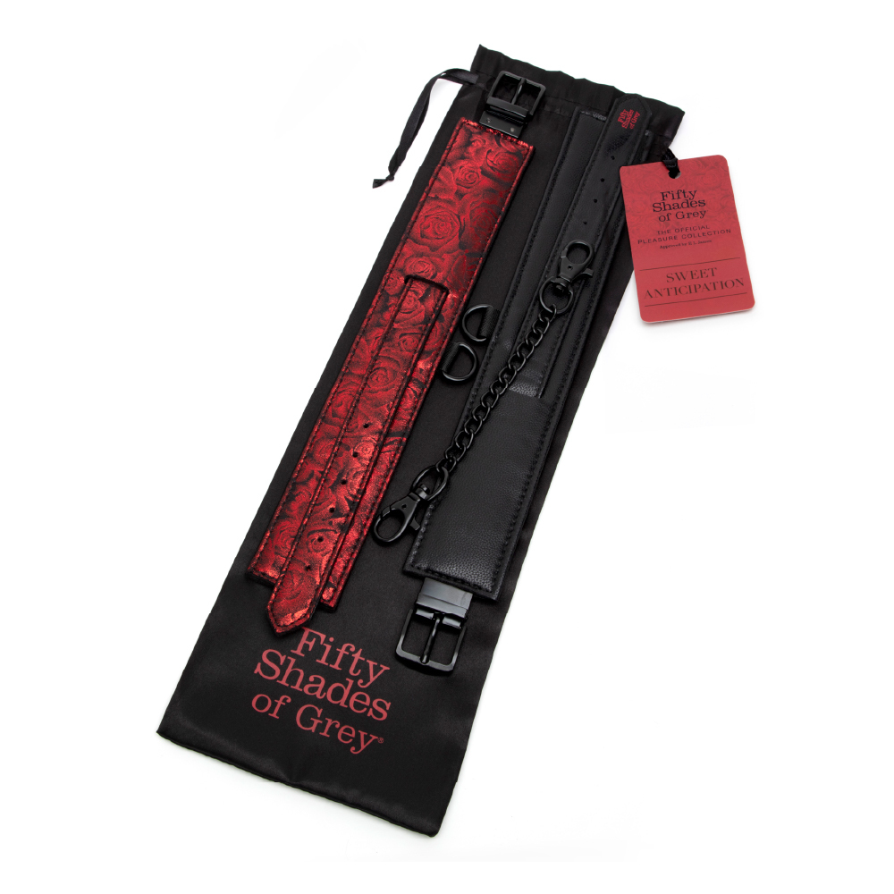 黑紅玫瑰腳踝束縛帶-AD-7