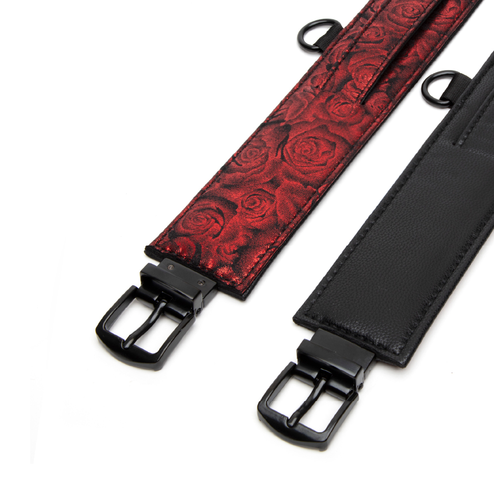 黑紅玫瑰腳踝束縛帶-AD-5