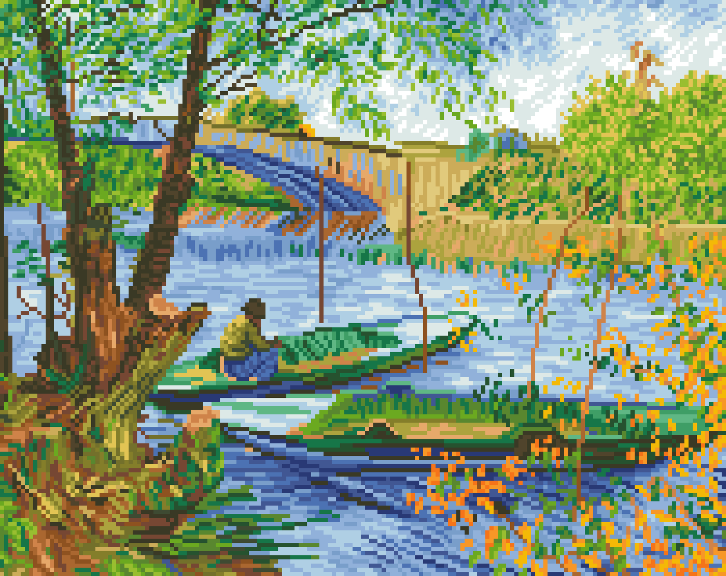 Fishing In Spring (Van Gogh) Diamond Painting Kit