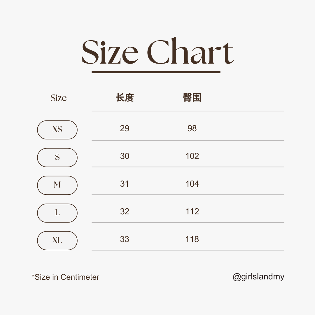 Brown and White Simple Size Chart Fashion Instagram Post