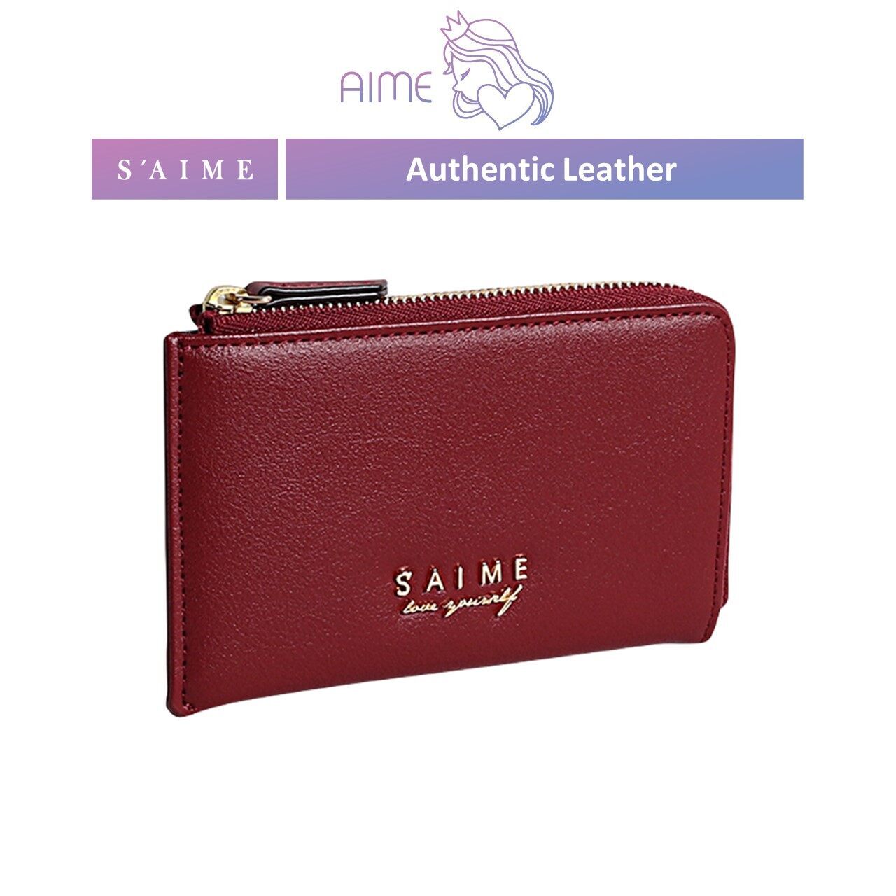 S'AIME | Authentic Leather Three-Layer Long Card Coin Wallet 真皮