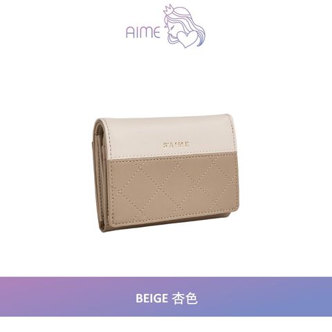 S'AIME | Authentic Leather Rhombus Colour Clash Short Wallet 真皮