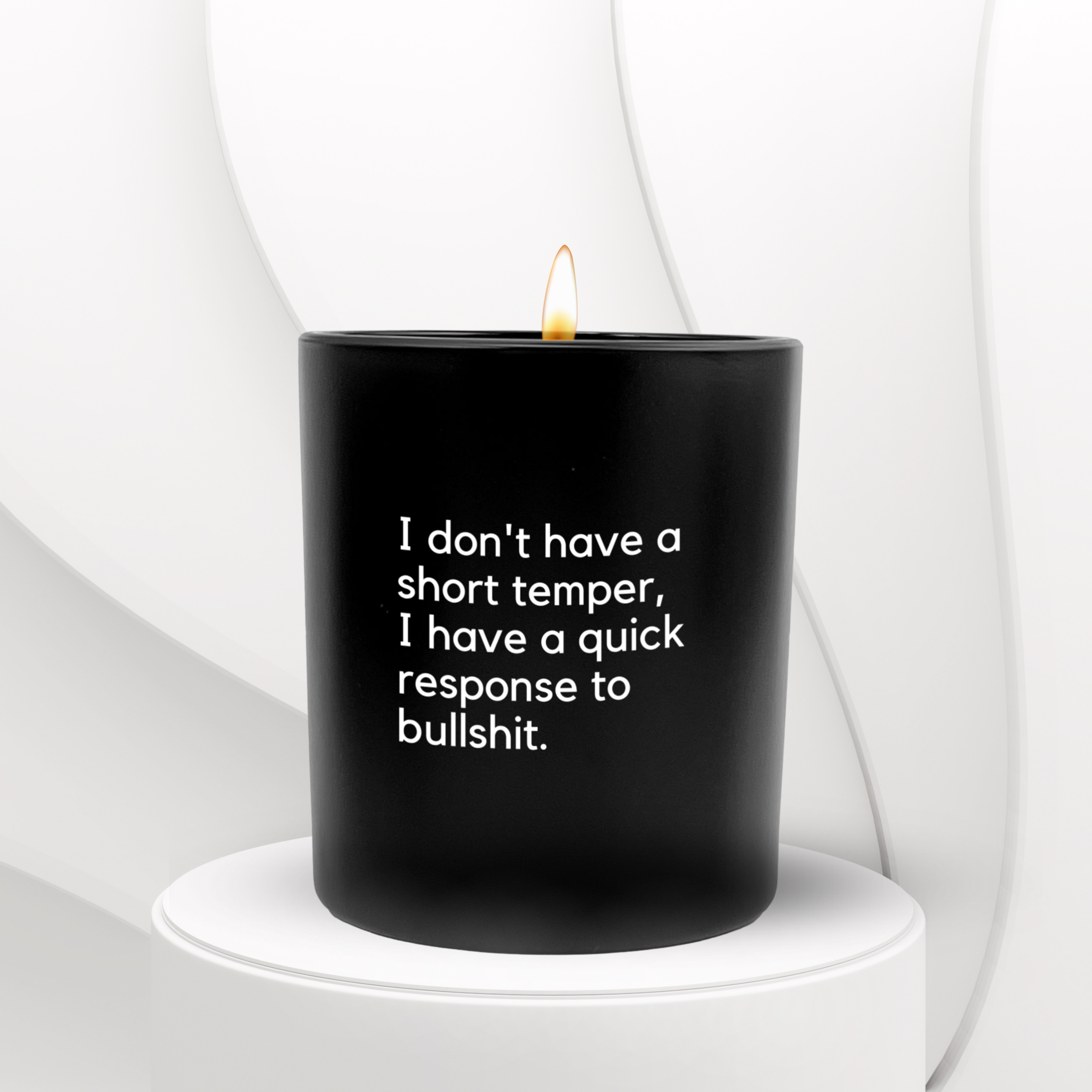 Short Temper quote Luxify scented candle