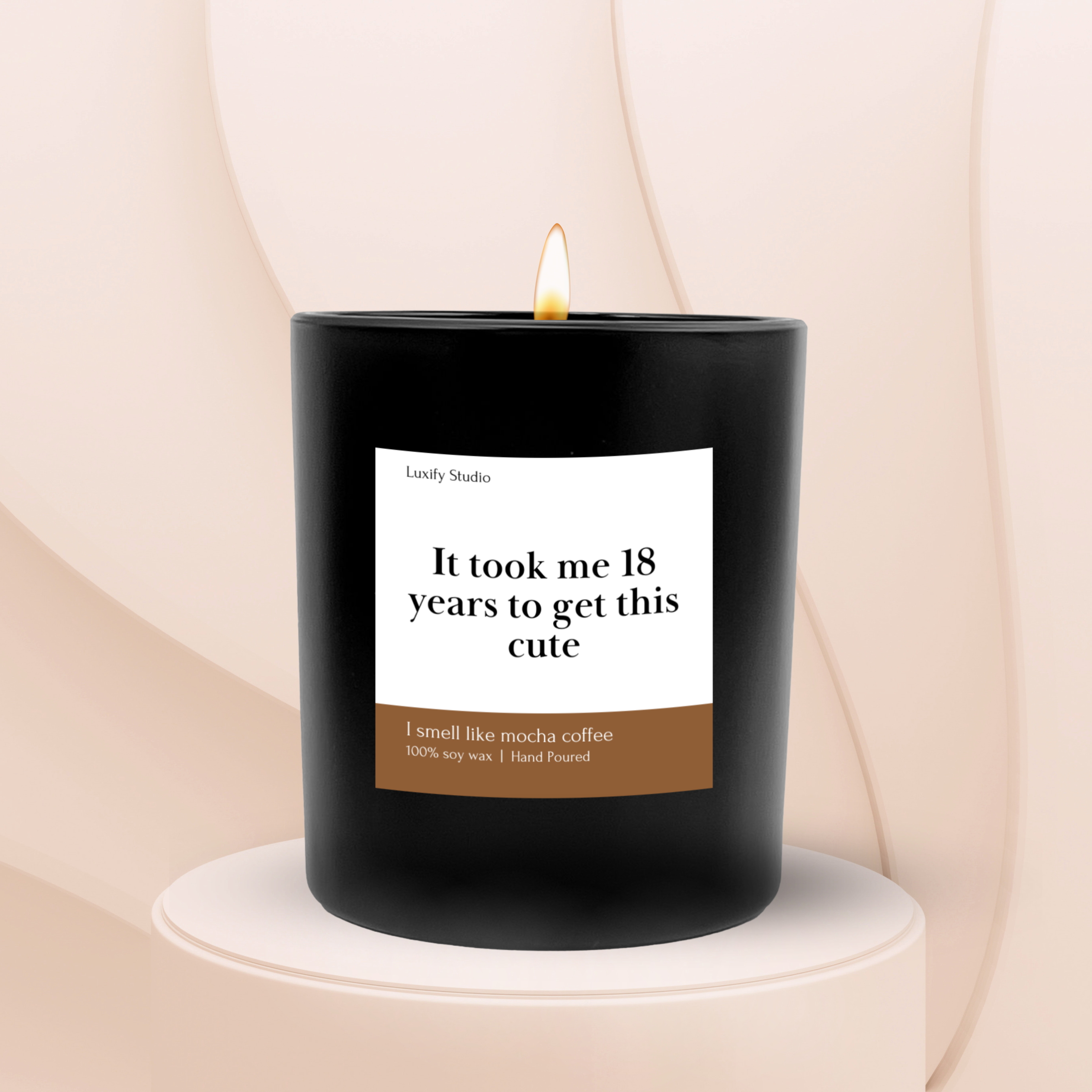 Funny birthday quote Luxify coffee scented candle