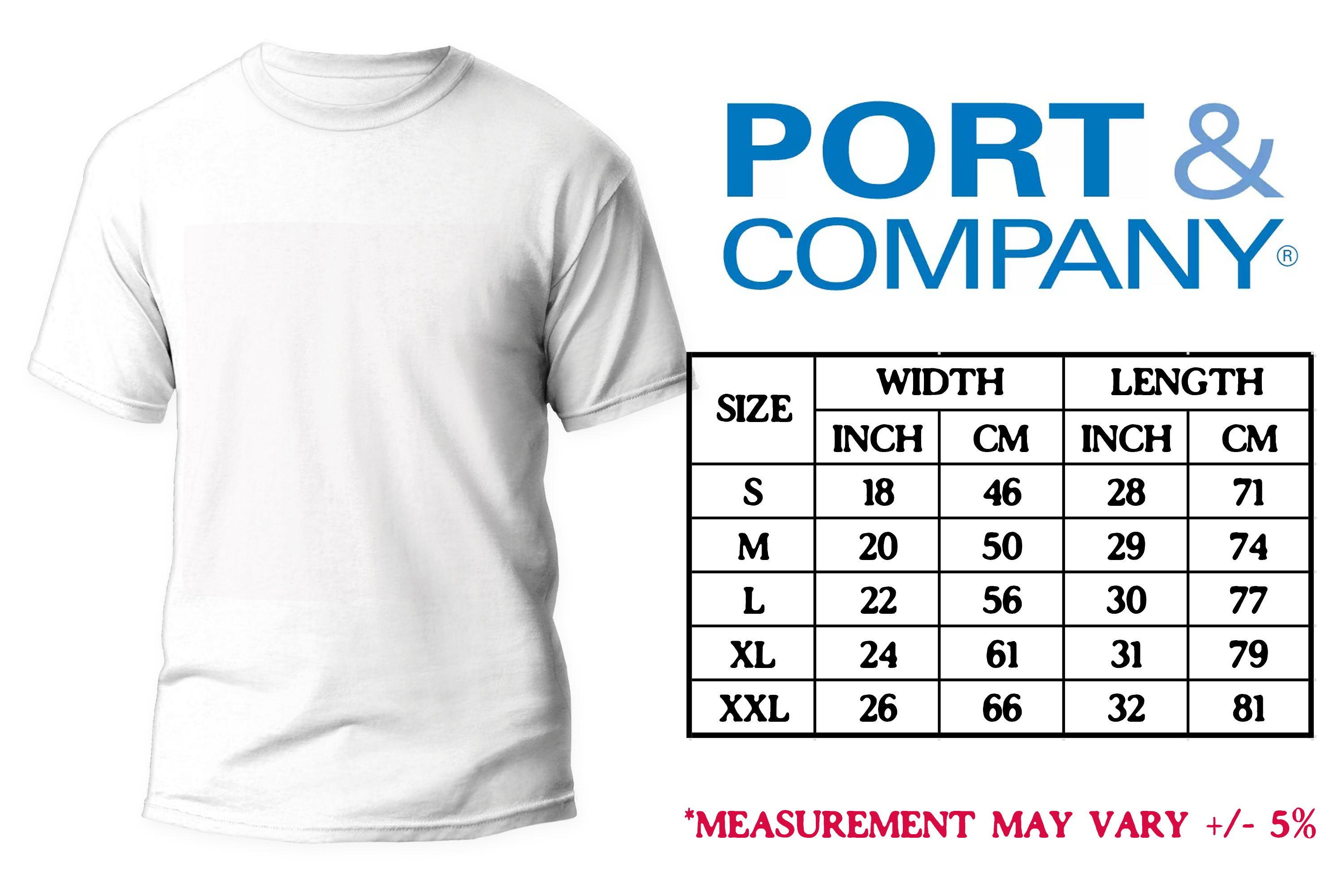 PORT COMPANY SIZE CHART