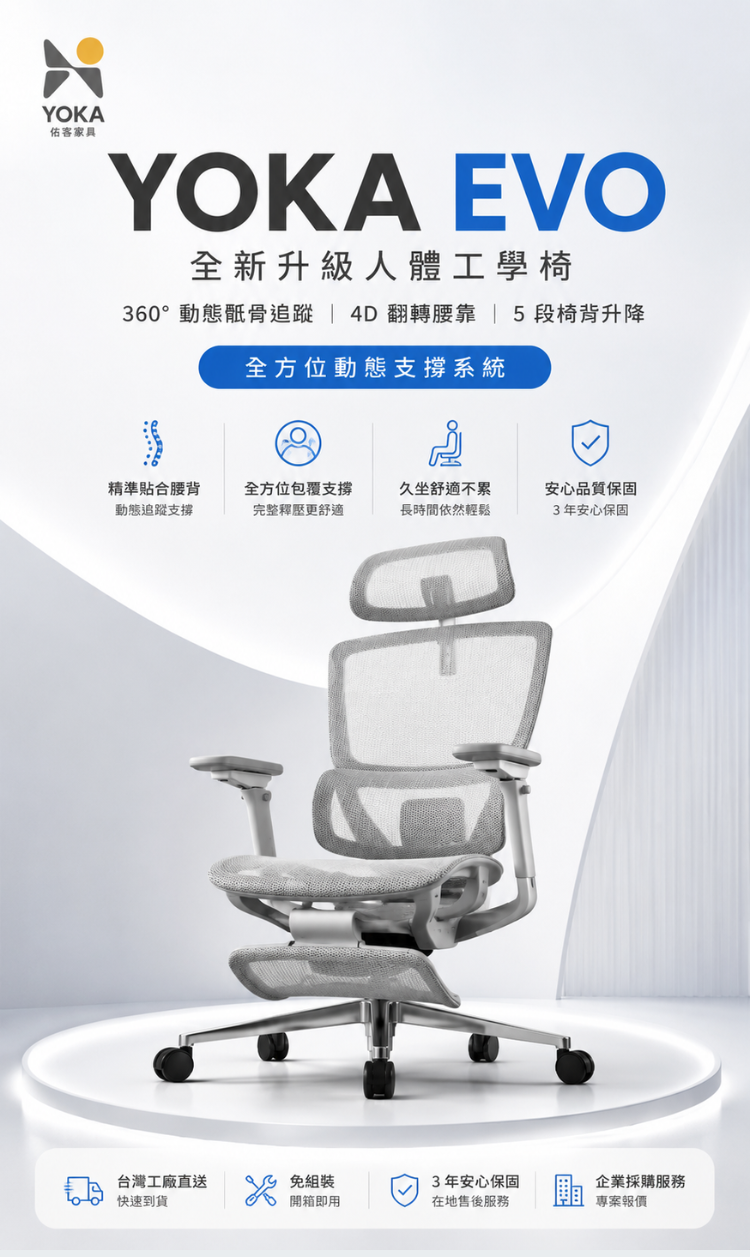 YOKA EVO 人體工學椅商品介紹