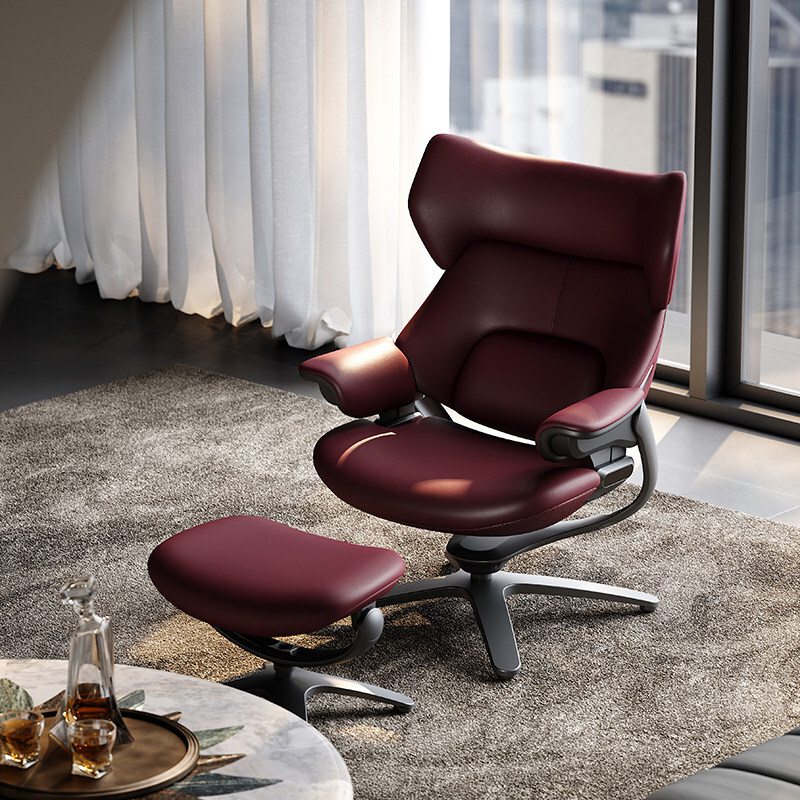 MORAN 慕朗真皮懸浮椅 情境照正面