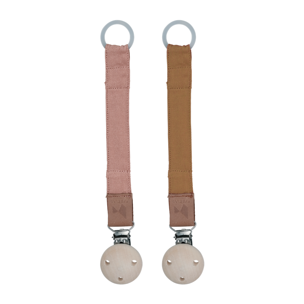 Pacifier Strap - Ochre - Old Rose - 2 pack (primary)