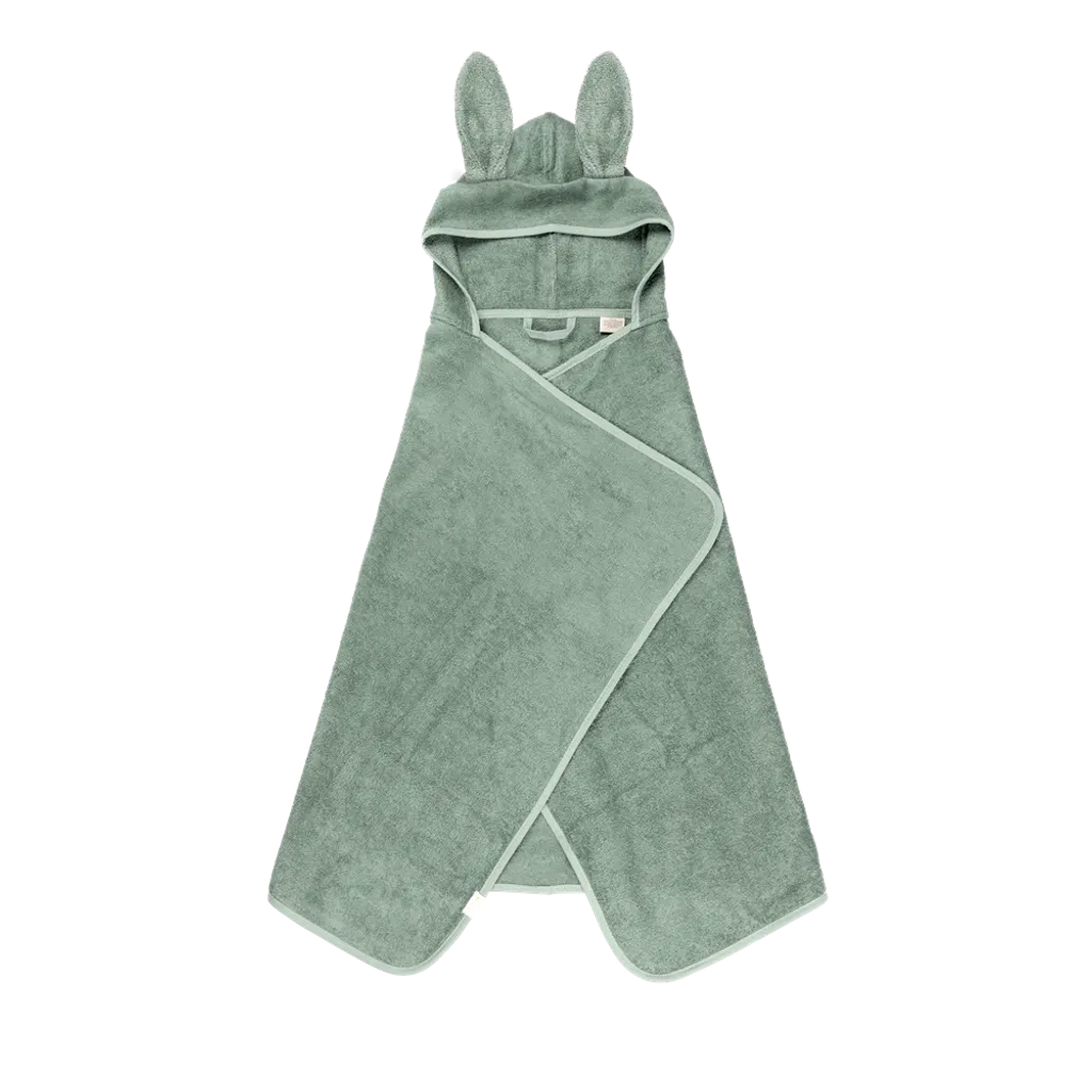 Hooded Junior Towel - Bunny - Eucalyptus 亞麻綠兔(primary)