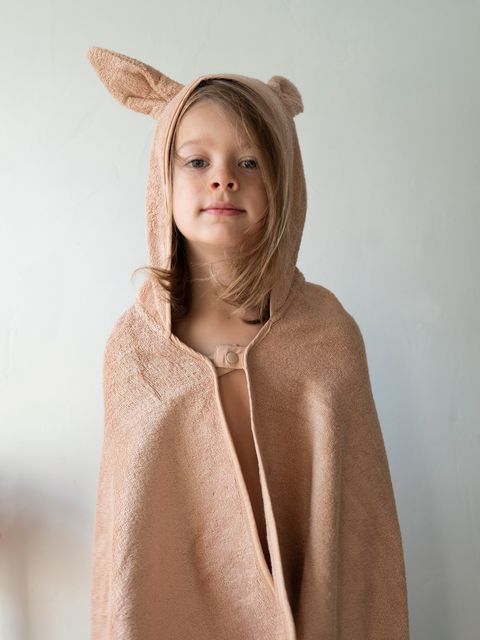 Hooded Junior Towel - Bunny - Old Rose 2