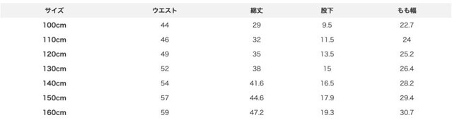 尺寸表