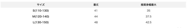 尺寸表