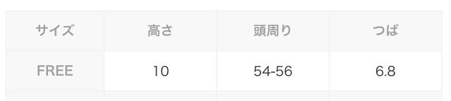 尺寸表
