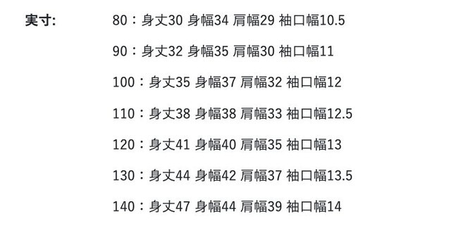尺寸表