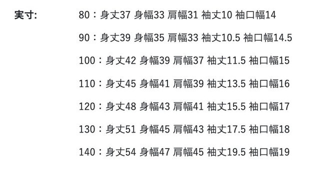 尺寸表
