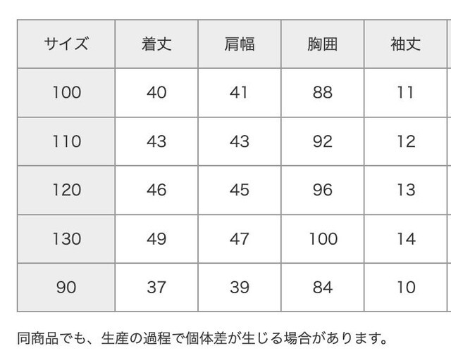 尺寸表