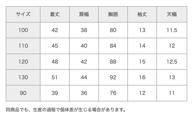 尺寸表