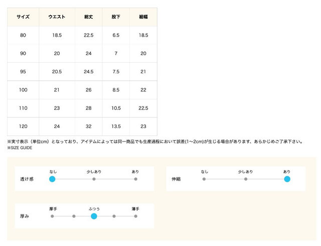 尺寸表