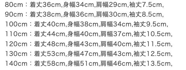 尺寸表