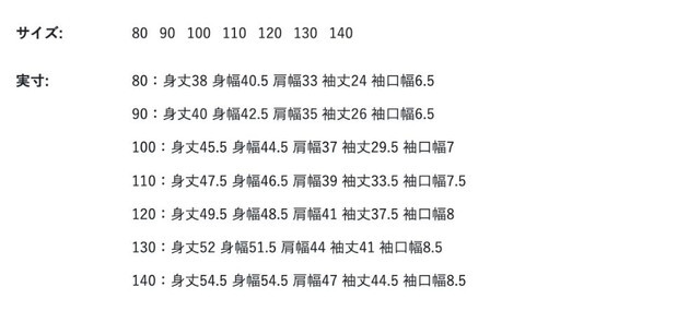 尺寸表