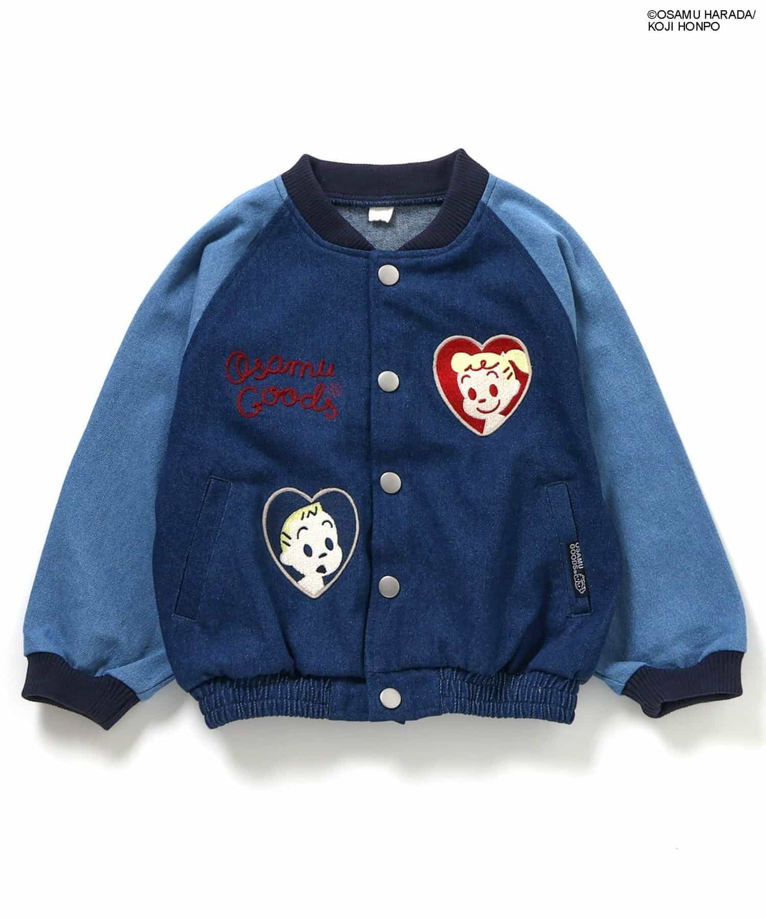 2026🇯🇵BREEZE × OSAMU GOODS|棒球外套|雙愛心刺繡|撞色丹寧|80-140|拍照超上鏡 - 商品描述圖 1