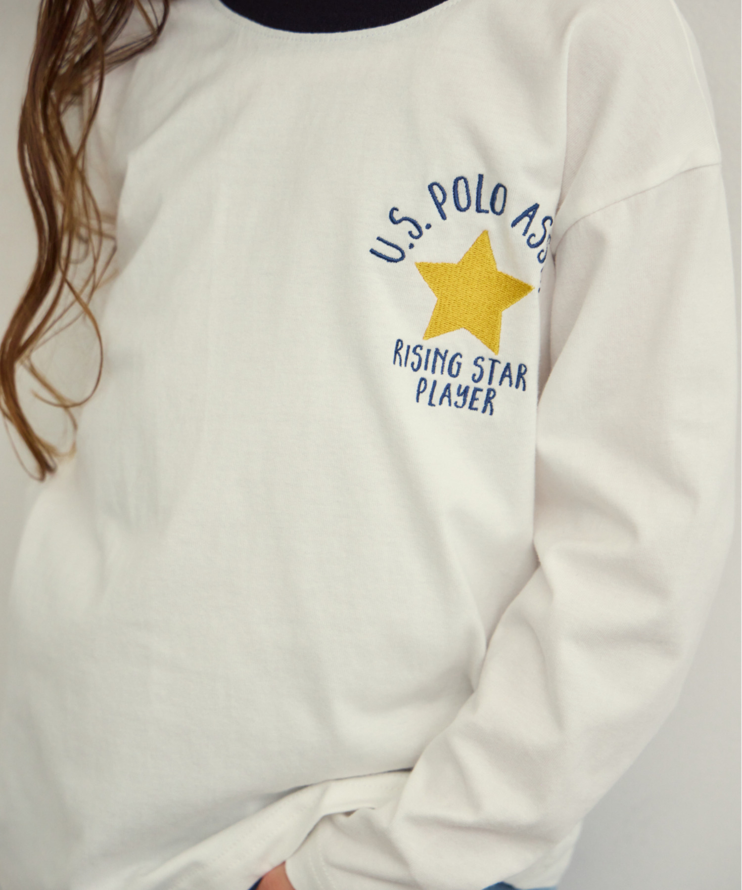 2026🇯🇵Ada × U.S. POLO ASSN|刺繡長T|胸前星標|復古滾邊撞色|110-150|換季好穿搭 - 商品描述圖 2