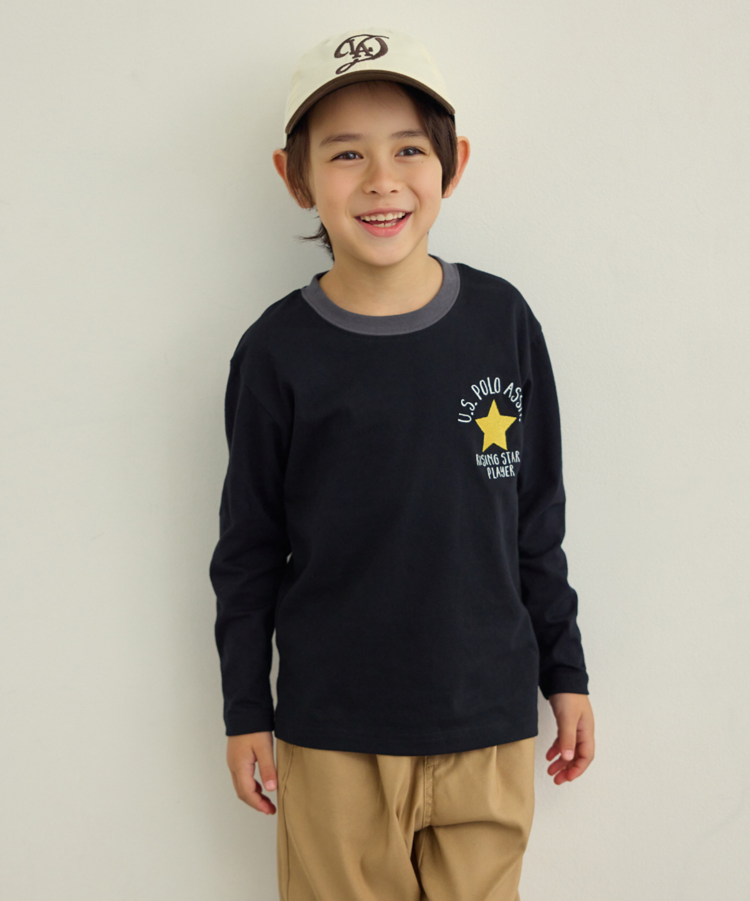 2026🇯🇵Ada × U.S. POLO ASSN|刺繡長T|胸前星標|復古滾邊撞色|110-150|換季好穿搭 - 商品描述圖 4
