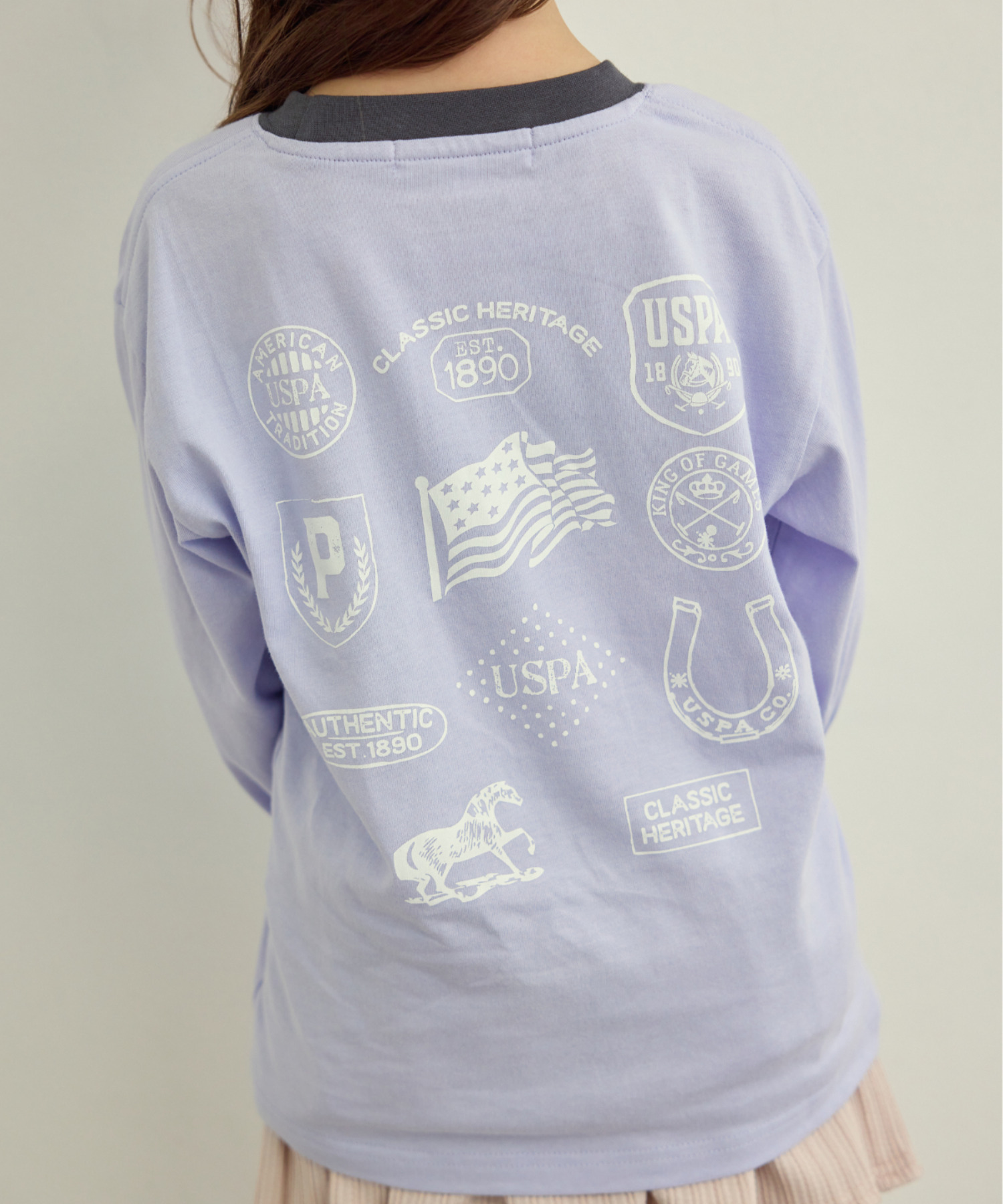 2026🇯🇵Ada × U.S. POLO ASSN|刺繡長T|胸前星標|復古滾邊撞色|110-150|換季好穿搭 - 商品描述圖 8