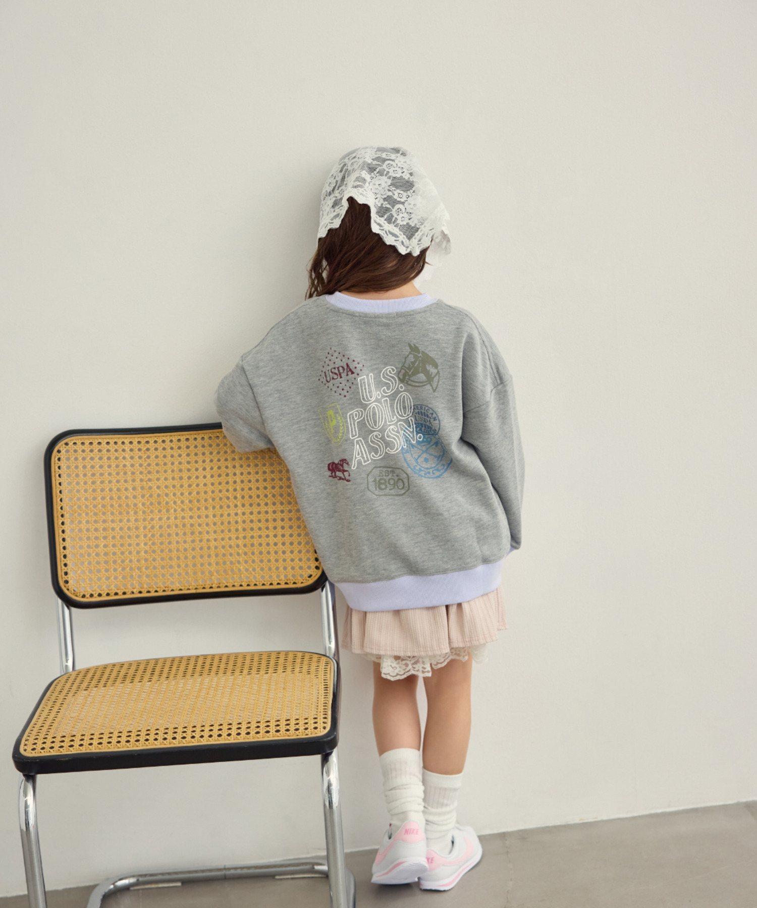 2026🇯🇵Ada × U.S. POLO ASSN|落肩衛衣|雙馬球刺繡|螢光街頭後印|110-150|隨意搭有型 - 商品描述圖 3