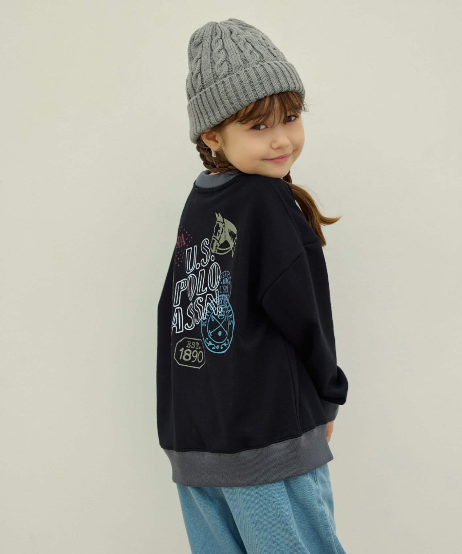 2026🇯🇵Ada × U.S. POLO ASSN|落肩衛衣|雙馬球刺繡|螢光街頭後印|110-150|隨意搭有型 - 商品描述圖 10