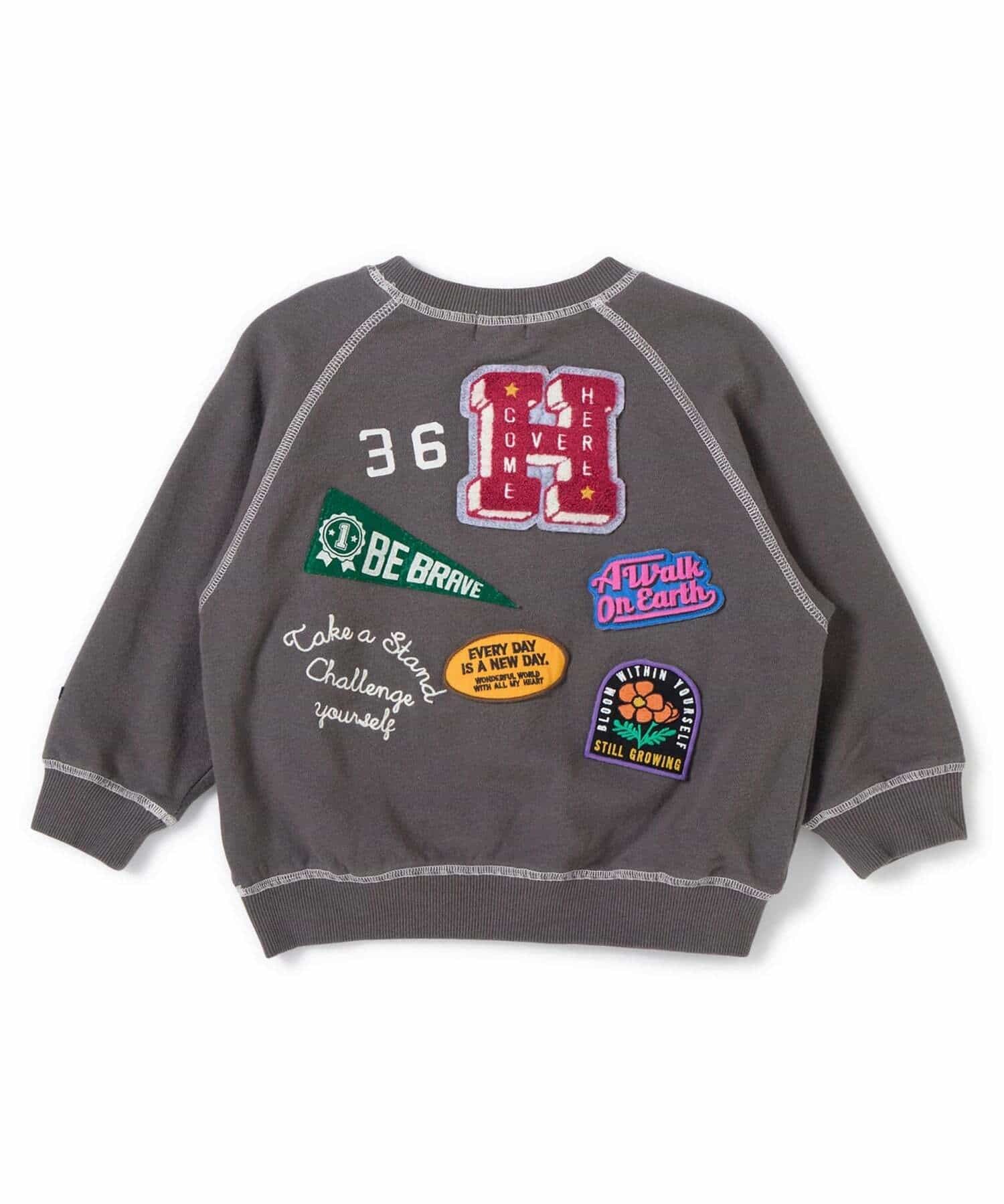 2026🇯🇵F.O.KIDS｜復古大學T｜立體刺繡布章｜竹節水洗感｜80-160｜越洗越有老味道 - 商品描述圖 3