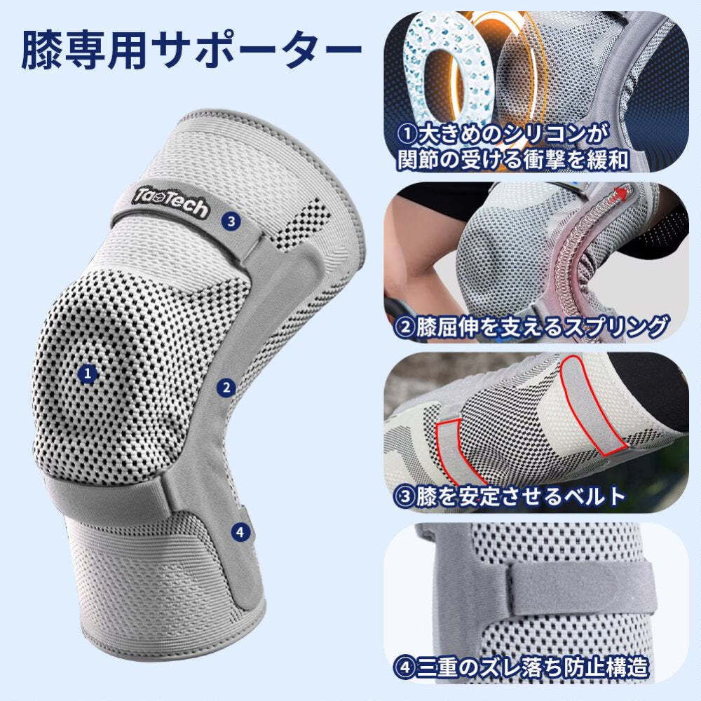 2026🇯🇵TaoTech|滑雪必備保護|運動護膝|雙側彈簧減震|單支裝|M-XL|深蹲跑跳不移位 - 商品描述圖 5