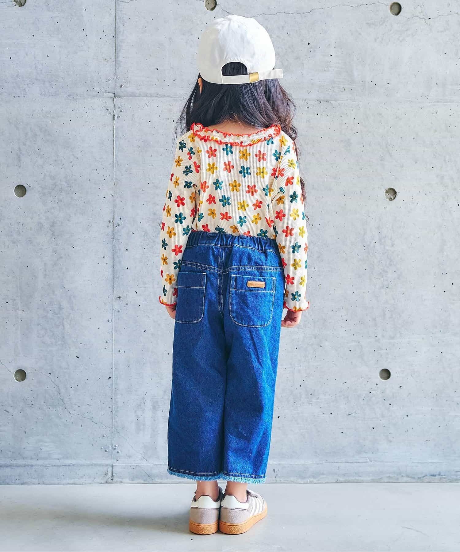 2026🇯🇵apres les cours|荷葉領長袖上衣|鬆餅格華夫格透氣|甜美滾邊|80-140|單穿內搭都優雅 - 商品描述圖 4