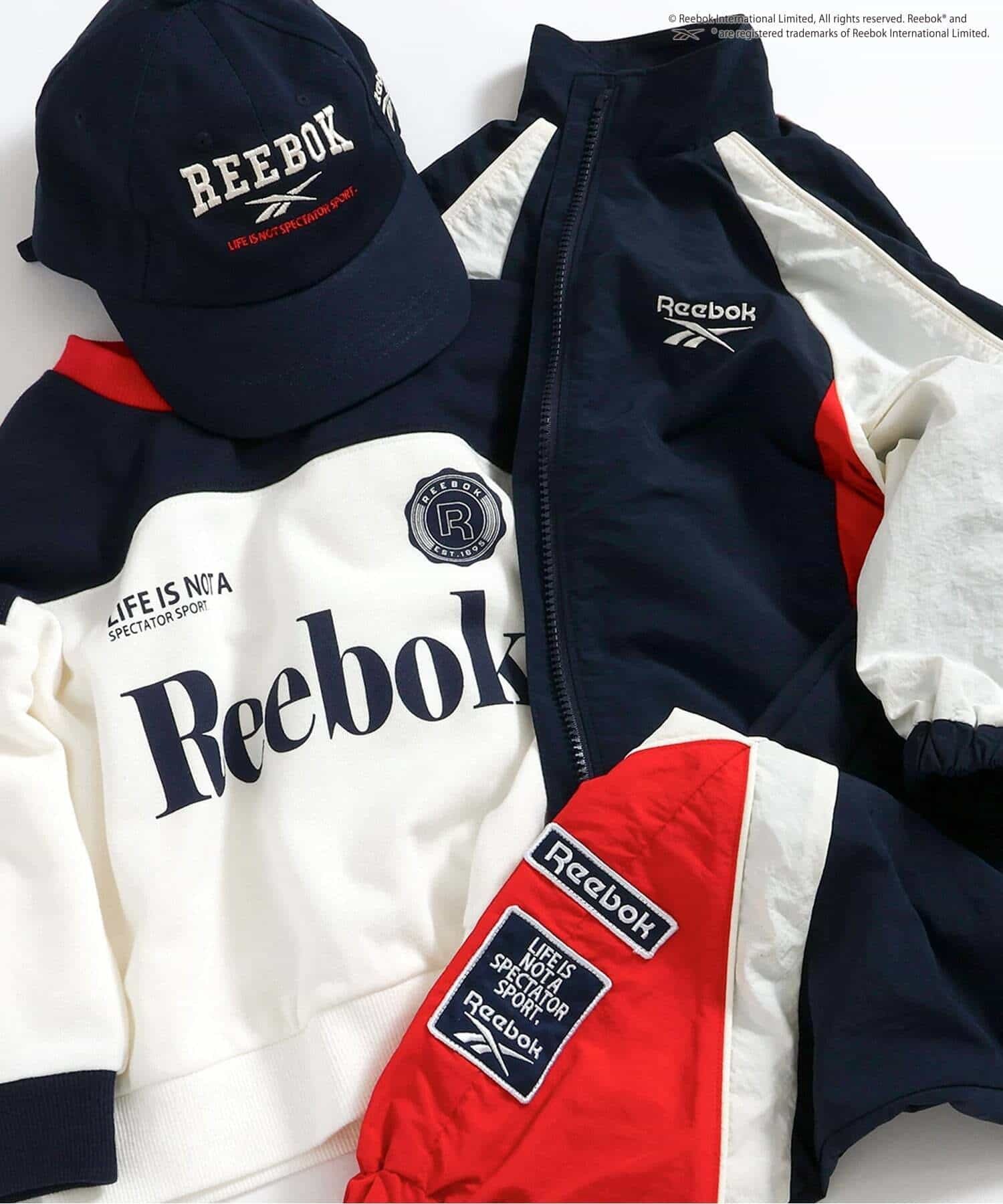 2026🇯🇵BREEZE × Reebok|撞色運動衛衣|復古英倫LOGO拼接|挺版毛圈棉|90-160|跑跳運動俐落帥氣 - 商品描述圖 2