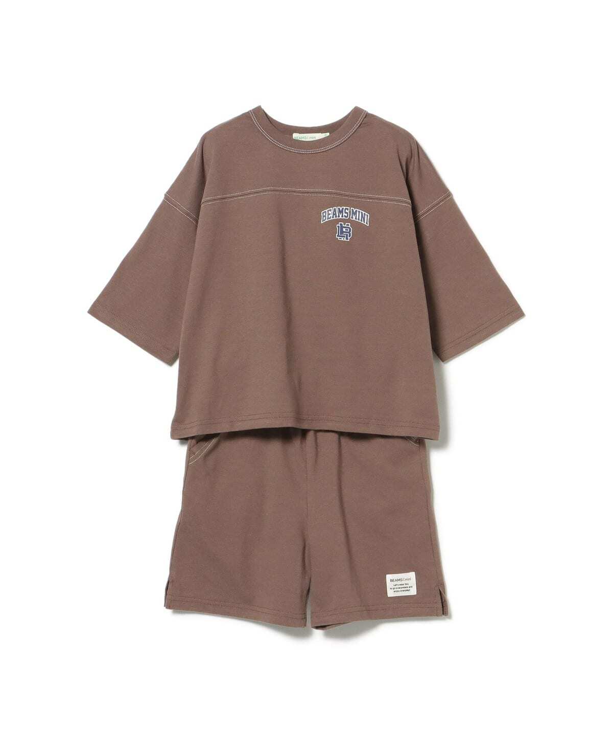 2026🇯🇵BEAMS mini|天竺棉套裝|美式學院印花|六分袖寬版|90-150|晨間出門秒穿 - 商品描述圖 4