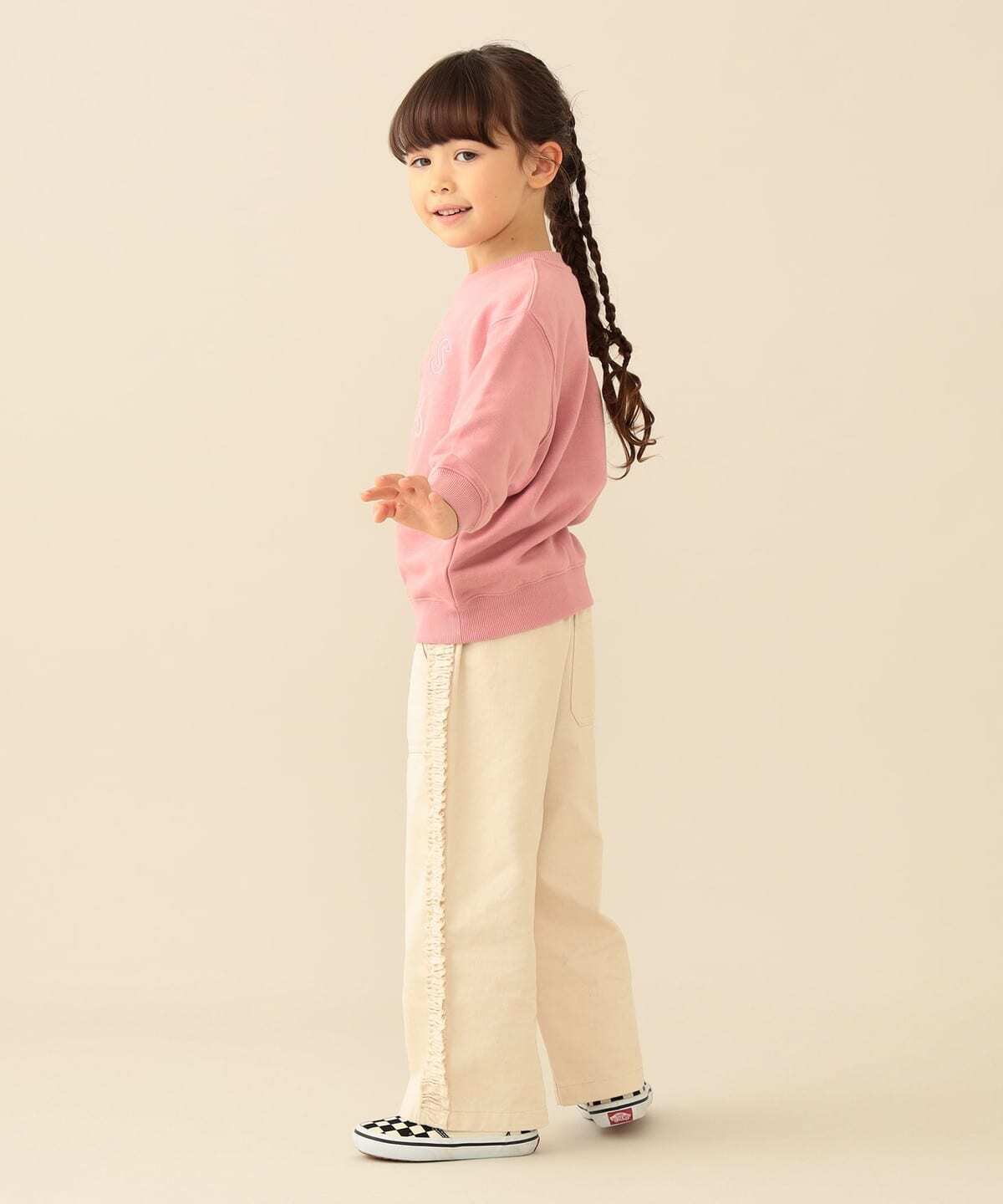 2026🇯🇵BEAMS mini|荷葉邊丹寧褲|側邊立體荷葉|WEB限定|90-140|甜美帥氣免煩惱 - 商品描述圖 2