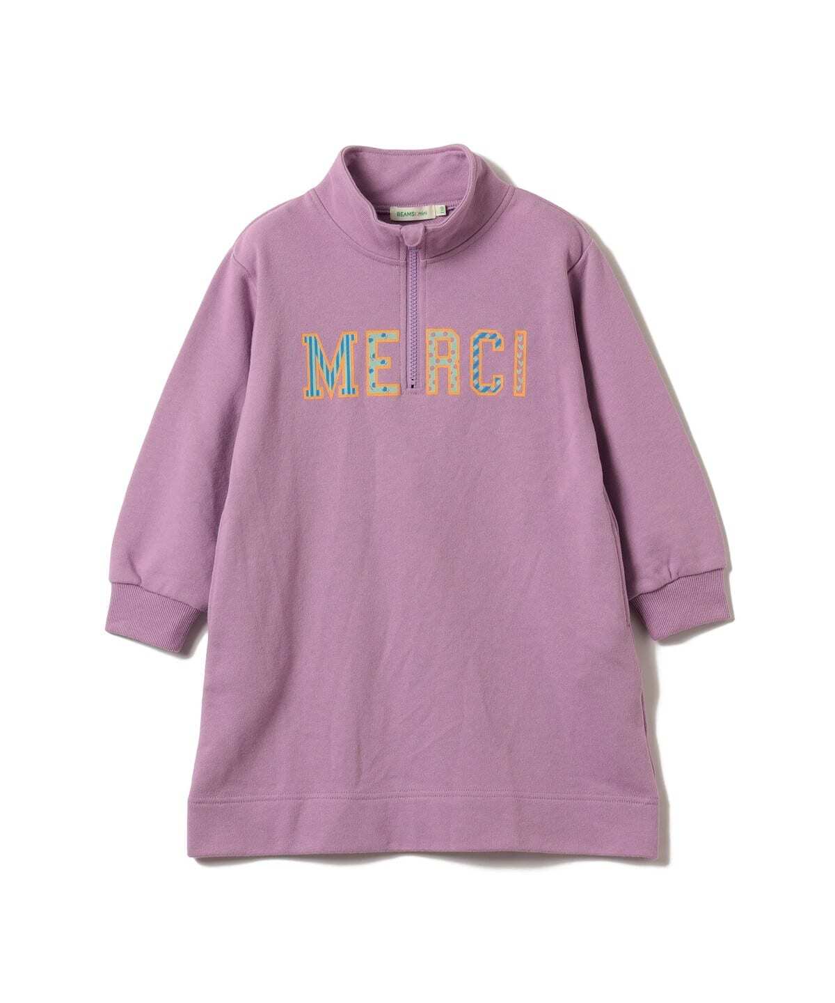 2026🇯🇵BEAMS mini|半拉鍊洋裝|胸前字母刺繡|WEB限定|90-140|出門一件搞定 - 商品描述圖 1
