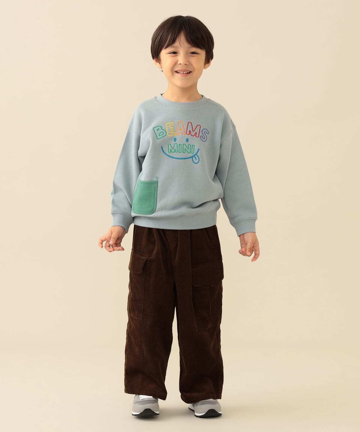 2026🇯🇵BEAMS mini|笑臉刺繡衛衣|彩色笑臉立體口袋|棉質毛圈|90-130|活潑亮眼好搭配 - 商品描述圖 9
